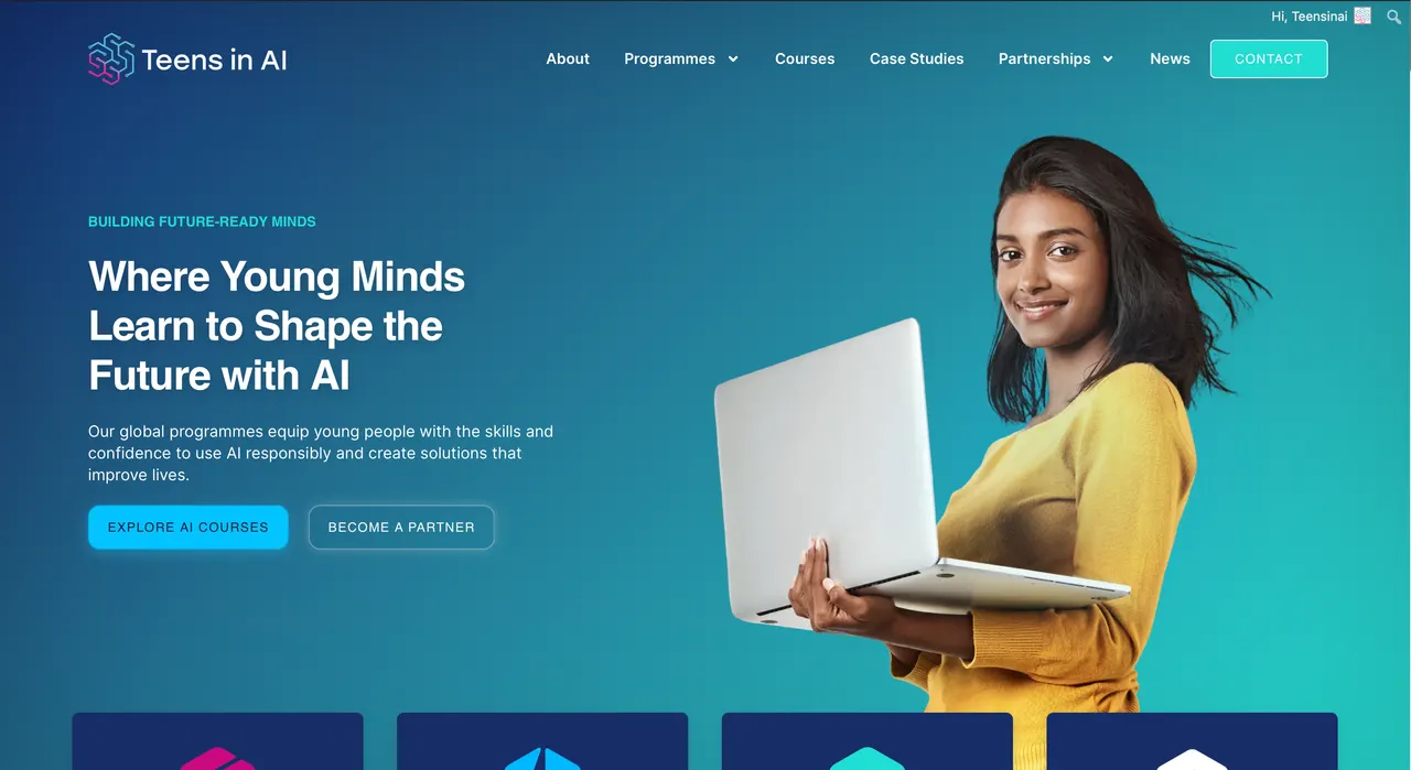 Teens in AI website screenshot