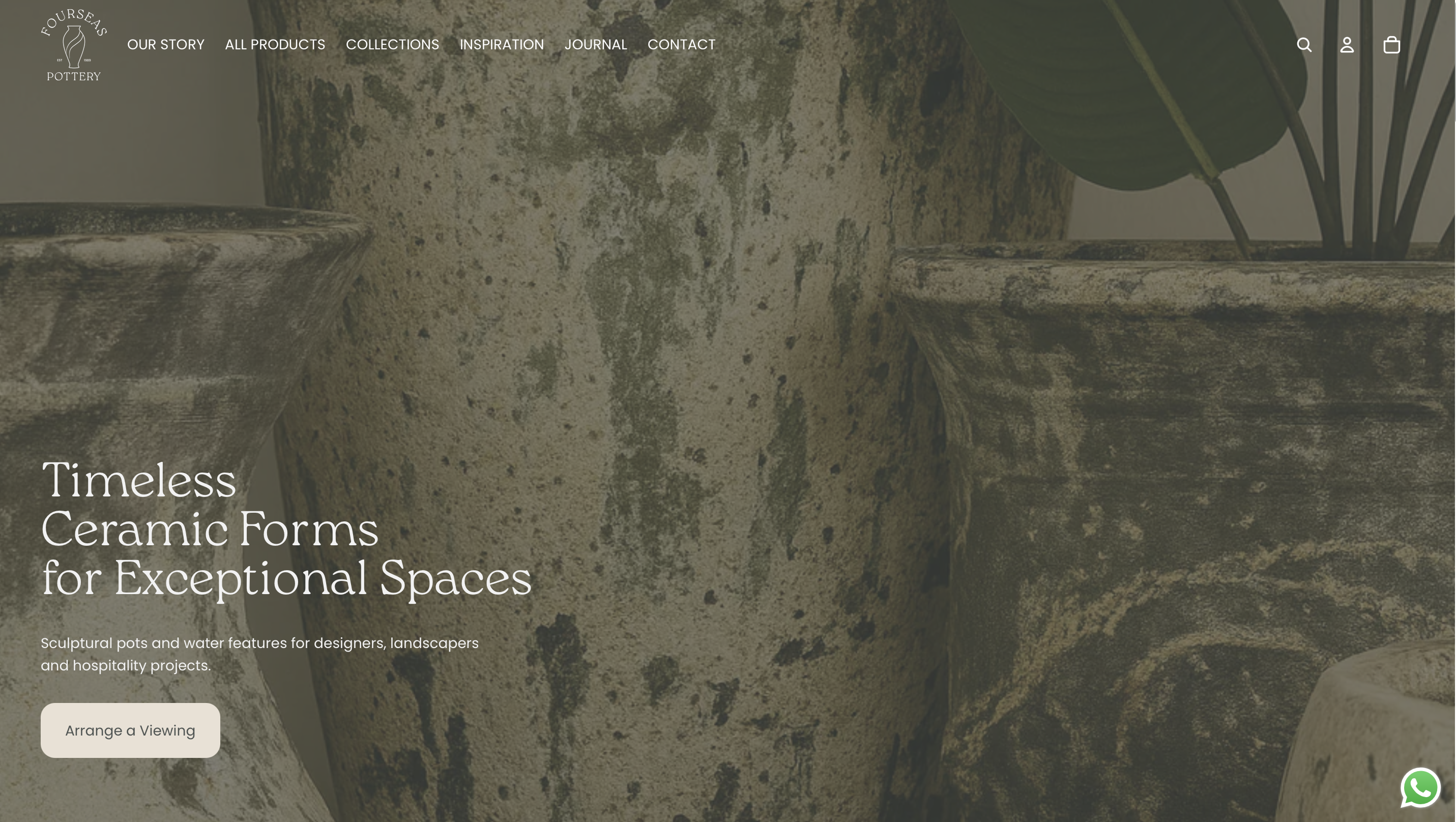 4Seas Pottery website homepage